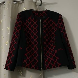 Black and red patterned blazer